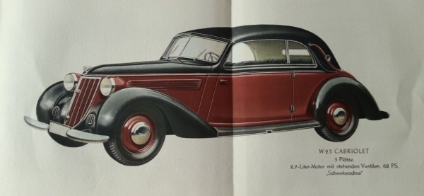 Wanderer 6 Zylinder Automobile Modellprogramm 1937 Automobilprospekt (6750)
